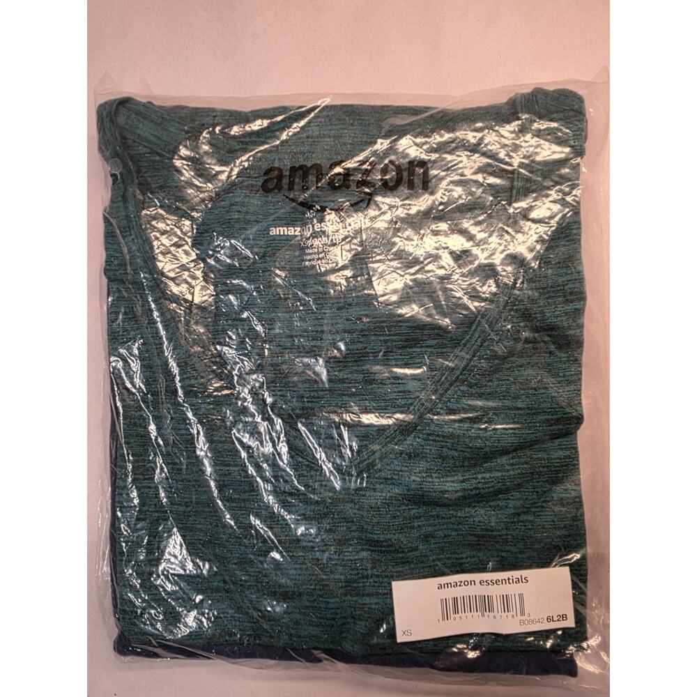 NWT Amazon Essentials Womens XS 2-Pack V-Neck Tech T-Shirts Teal Navy Activewear - Picture 8 of 9
